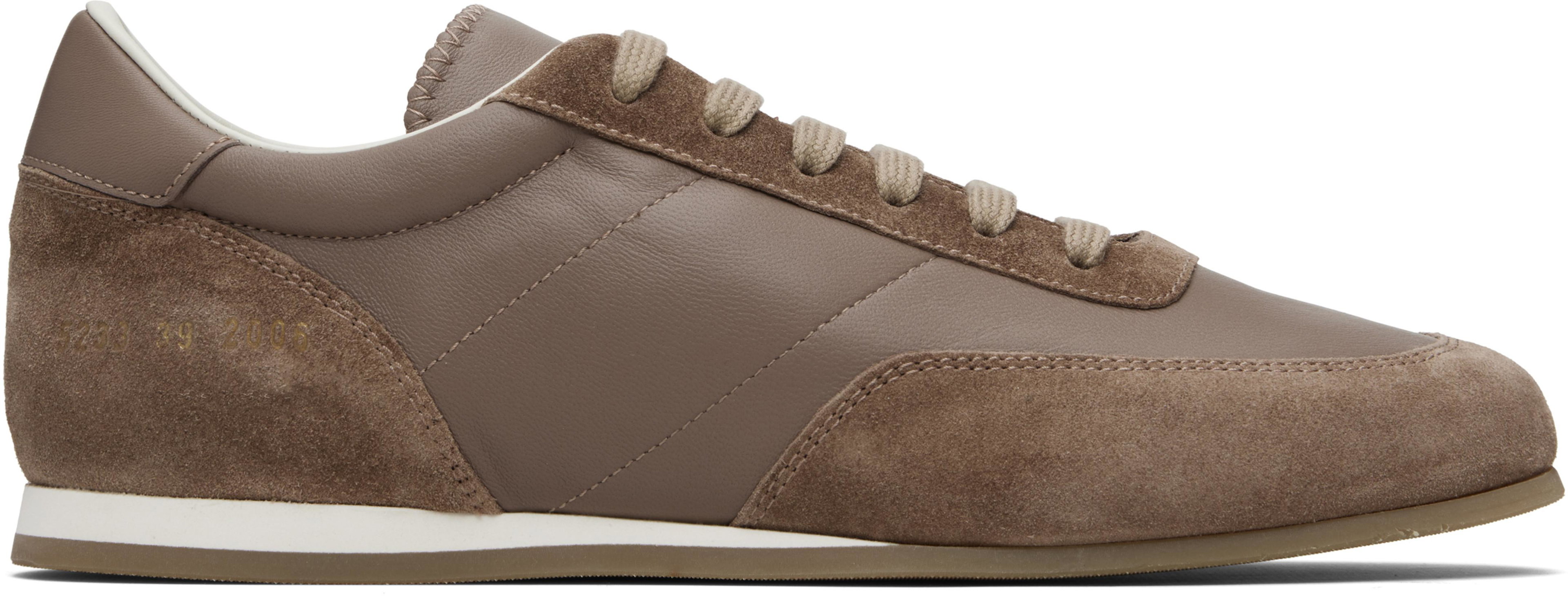 Taupe Minimal Runner Sneakers by COMMON PROJECTS