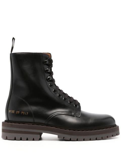 lace-up leather combat boots by COMMON PROJECTS