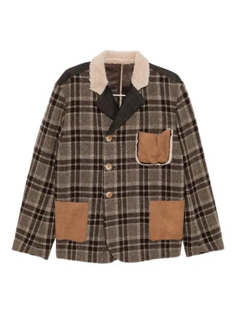 checked leather jacket by COMMUNS