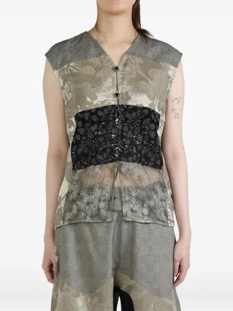 floral-embroidered button-up top by COMMUNS