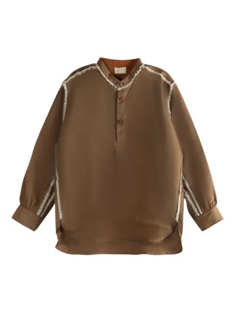 frayed-detail blouse by COMMUNS