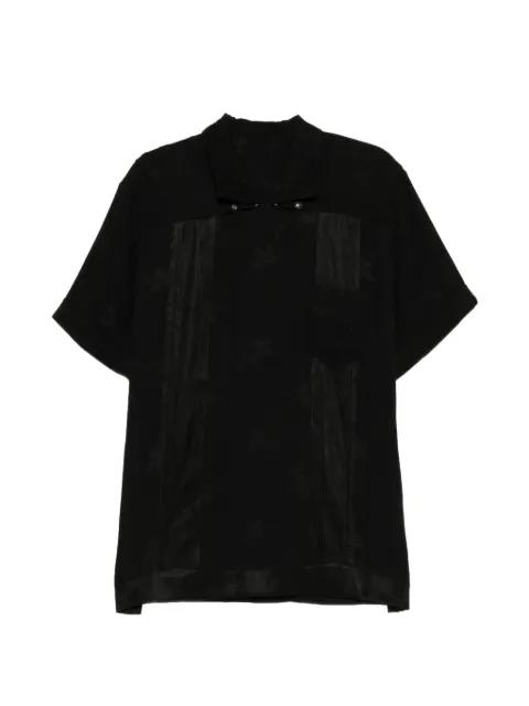jacquard-panelled camp-collar T-shirt by COMMUNS