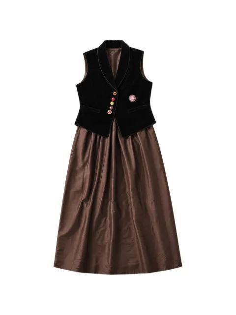 velvet-panelled shawl-lapel jacket by COMMUNS