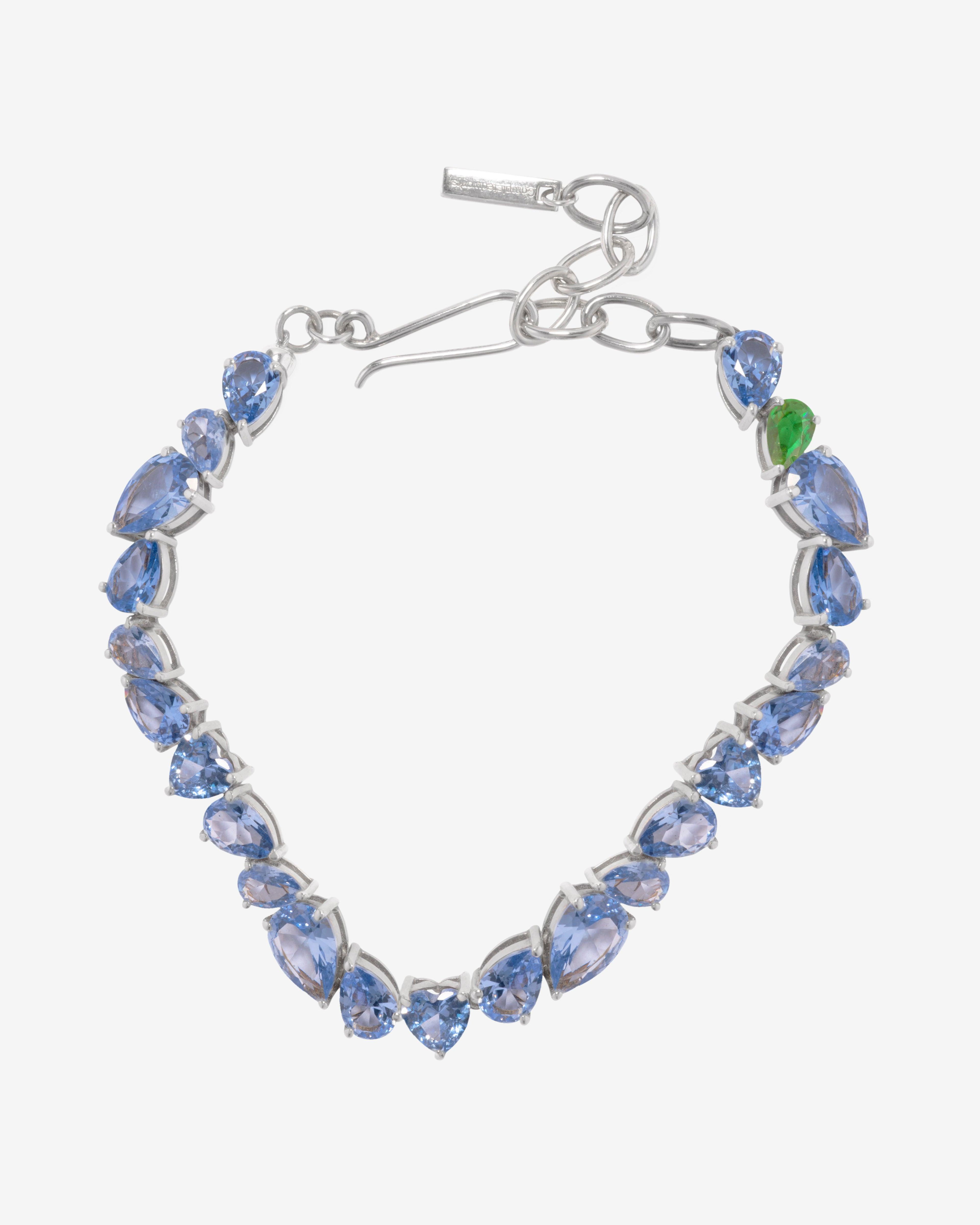 Completedworks - Women's Emerald Zirconia and Synthetic Blue Spinel Recycled Silver Bracelet - (Silver) by COMPLETEDWORKS