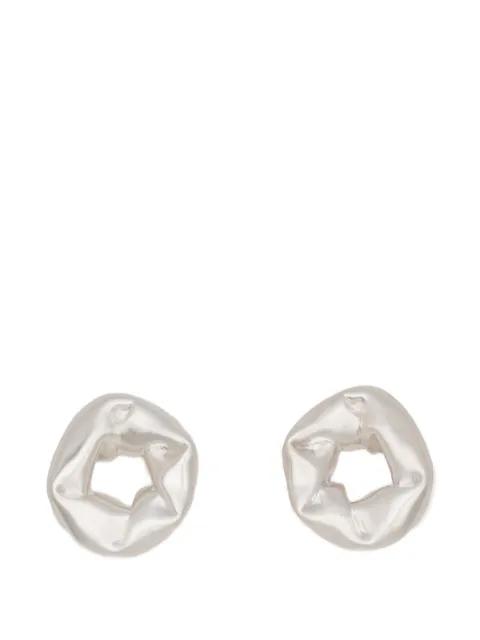 Oversized Scrunch embellished earrings by COMPLETEDWORKS