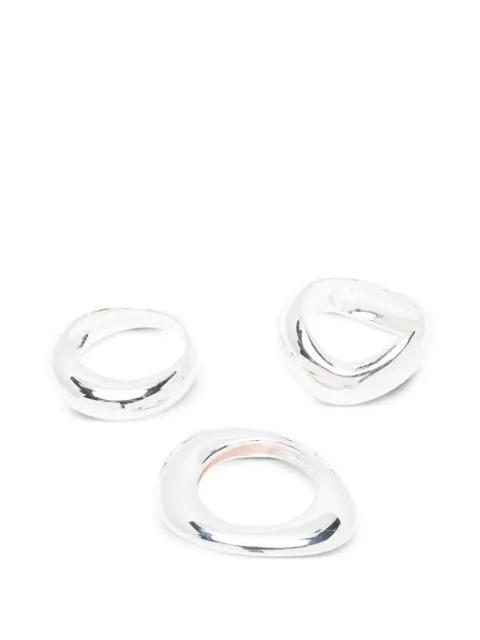 Post Capital ring (set of three) by COMPLETEDWORKS