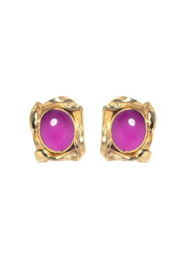 Resin and 18kt gold-plated stud earrings by COMPLETEDWORKS