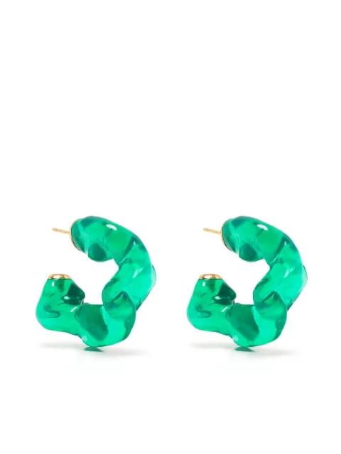 Ruffle abstract hoop earrings by COMPLETEDWORKS