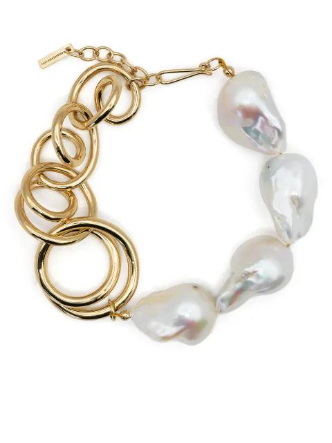 gold vermeil-plated pearl bracelet by COMPLETEDWORKS