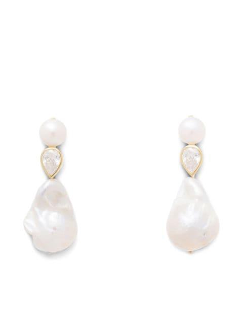 pearl-embellished drop earrings by COMPLETEDWORKS