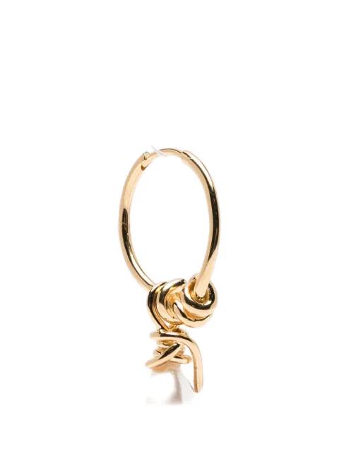 pearl-pendant hoop earrings by COMPLETEDWORKS