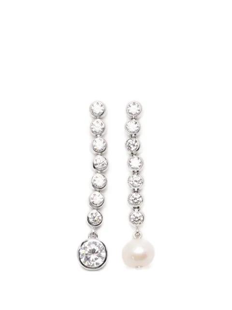 zirconia-embellishment earrings by COMPLETEDWORKS