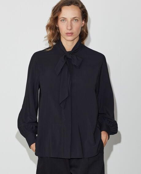 Blouse col lavallière amovible M092 noir 6wcsh206v05 by COMPTOIR DES COTONNIERS