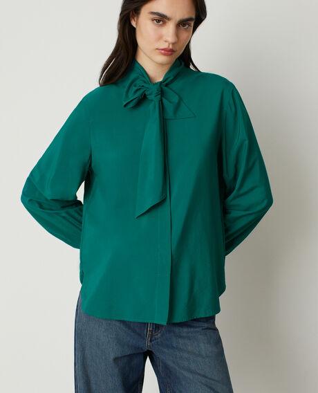 Blouse col lavallière amovible M550 vert 6wcsh206v05 by COMPTOIR DES COTONNIERS