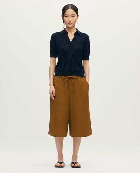 Cotton & linen bermuda shorts U370 brown 6scpa108l15 by COMPTOIR DES COTONNIERS