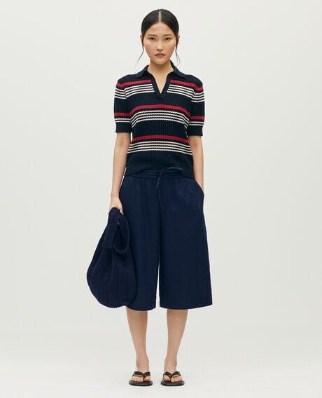 Cotton & linen bermuda shorts U690 navy 6scpa108l15 by COMPTOIR DES COTONNIERS