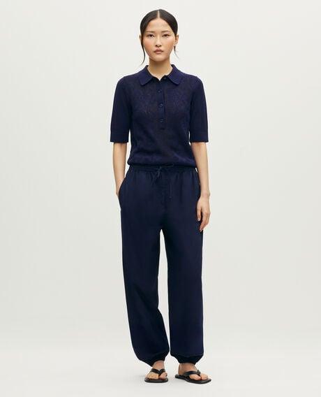 Cotton jogger-style pants L680 blue iris 6scpa007c17 by COMPTOIR DES COTONNIERS