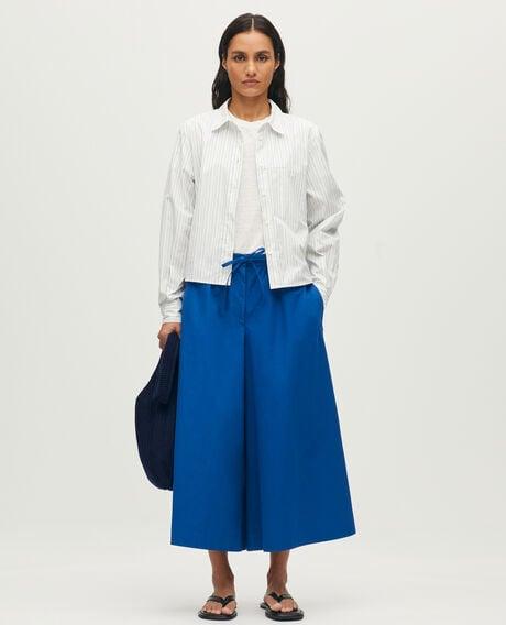 Cotton poplin culottes H660 sodalite blue 6scpa008c17 by COMPTOIR DES COTONNIERS