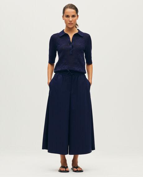 Cotton poplin culottes L680 blue iris 6scpa008c17 by COMPTOIR DES COTONNIERS