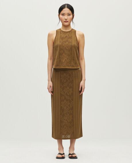 Crochet cotton maxi skirt L360 ball brown 6scsk191c09 by COMPTOIR DES COTONNIERS