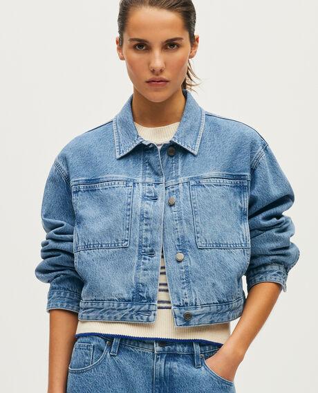 Cropped denim jacket L633 mid light vintage 6scjd010c97 by COMPTOIR DES COTONNIERS