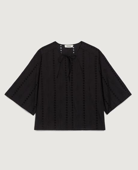 Embroidered cotton blouse H091 black beauty 6scbl003c06 by COMPTOIR DES COTONNIERS