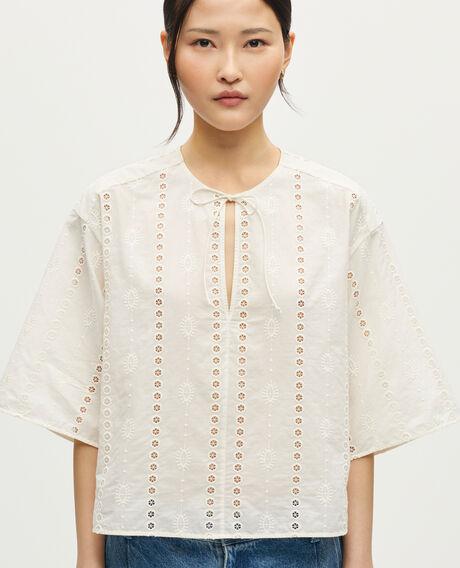 Embroidered cotton blouse L010 antique white 6scbl003c06 by COMPTOIR DES COTONNIERS