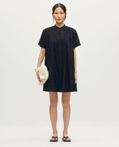 Embroidered cotton mini dress H091 black beauty 6scdr250c06 by COMPTOIR DES COTONNIERS
