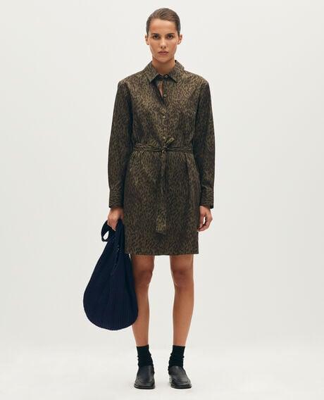 Leopard print shirt dress L550 leopard kaki 6scdr242c11 by COMPTOIR DES COTONNIERS