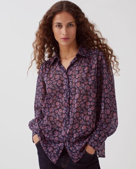 Long-sleeve silky shirt I691 indienne navy 4wbl021p17 by COMPTOIR DES COTONNIERS