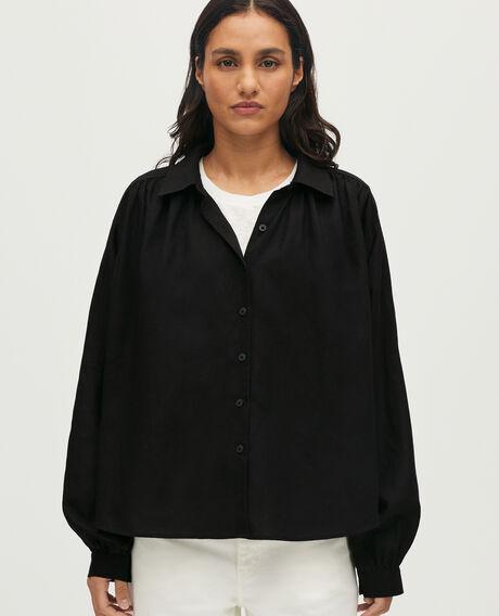 Oversize viscose & linen shirt H091 black beauty 6scsh174v01 by COMPTOIR DES COTONNIERS
