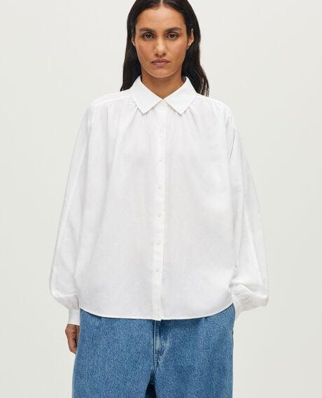Oversize viscose & linen shirt L000 bright white 6scsh174v01 by COMPTOIR DES COTONNIERS