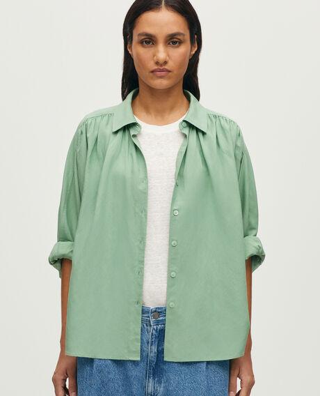 Oversize viscose & linen shirt L510 granite green 6scsh174v01 by COMPTOIR DES COTONNIERS
