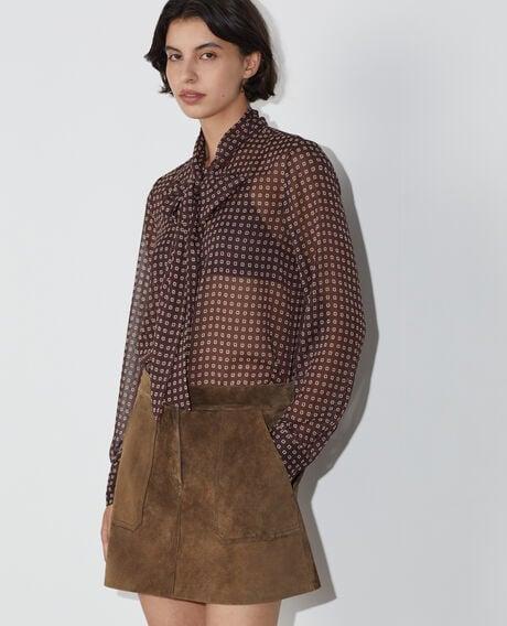 Printed bow-neck chiffon blouse M193 cravate fudge 6wcbl168p11 by COMPTOIR DES COTONNIERS