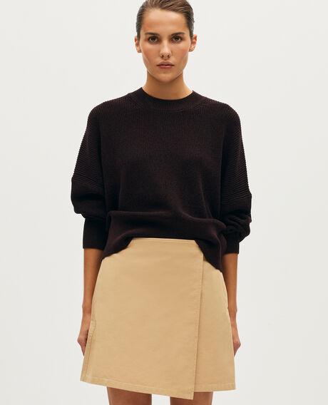 Short cotton wrap skirt L320 beige sand 6scsk038c39 by COMPTOIR DES COTONNIERS