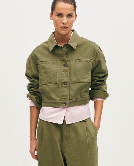 Short denim jacket L570 moss green 6scjd010c44 by COMPTOIR DES COTONNIERS