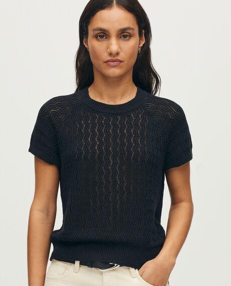 Short-sleeve linen jumper H091 black beauty 6scju246l09 by COMPTOIR DES COTONNIERS