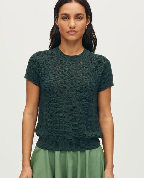 Short-sleeve linen jumper J590 spruce green 6scju246l09 by COMPTOIR DES COTONNIERS