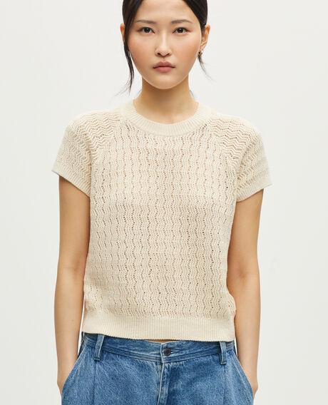 Short-sleeve linen jumper L010 antique white 6scju246l09 by COMPTOIR DES COTONNIERS