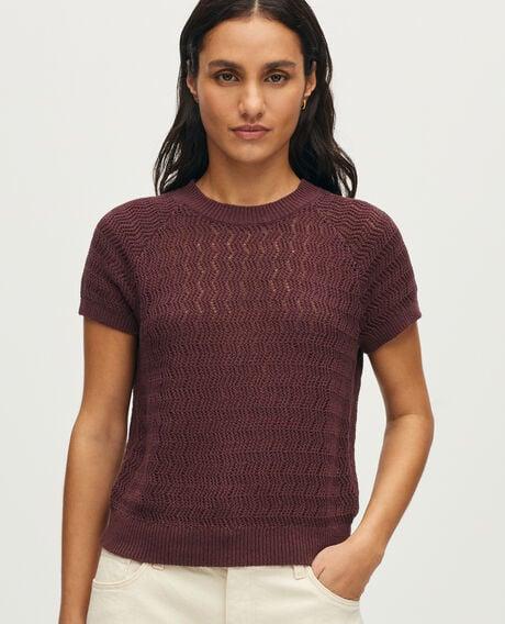 Short-sleeve linen jumper L380 fudge dark brown 6scju246l09 by COMPTOIR DES COTONNIERS