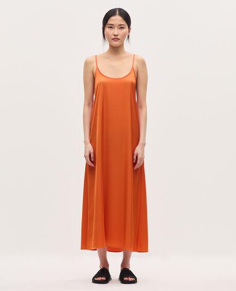 Silky maxi slip dress K240 apricot orange 5wdr014p29 by COMPTOIR DES COTONNIERS