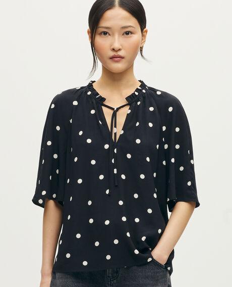 Silky polka dot blouse L093 new dots black 6scbl209v32 by COMPTOIR DES COTONNIERS
