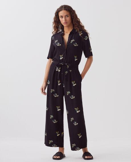 Silky short-sleeve jumpsuit J091 fl bouquet black 5sjp113v32 by COMPTOIR DES COTONNIERS Silky short-sleeve jumpsuit J091 fl bouquet black 5sjp113v32 by COMPTOIR DES COTONNIERS