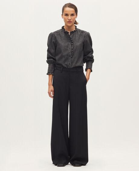 Wide loose trousers H091 black beauty 5wpa087w70 by COMPTOIR DES COTONNIERS