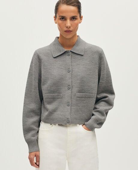 Wool cardigan L020 bico gray 6scca139w74 by COMPTOIR DES COTONNIERS