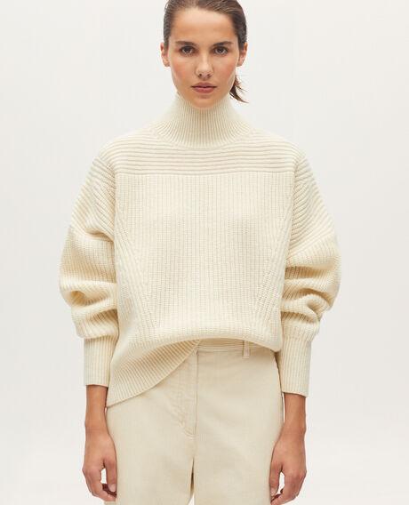 Wool polo neck jumper K300 ecru beige 5wju210w49 by COMPTOIR DES COTONNIERS