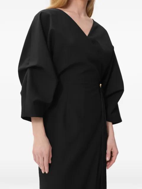 Harbor fringe V-neck midi dress by CONCEPTO