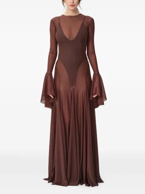 Sienna flared-sleeve maxi dress by CONCEPTO
