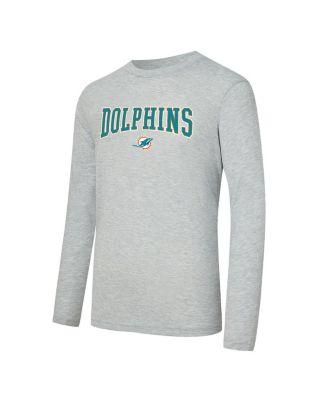 Men's 2-Piece Aqua/Gray Miami Dolphins Regulate Long Sleeve T-Shirt and Plaid Pants Set by CONCEPTS SPORT