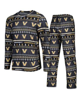 Men's 2-Piece Black Vanderbilt Commodores Swivel Long Sleeve Top and Pants Sleep Set by CONCEPTS SPORT